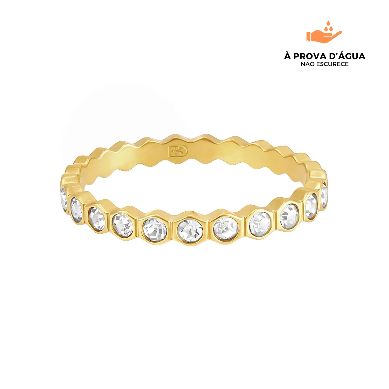 Anel Kaena Glamour Banhado em Ouro 18k
