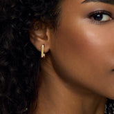 Brincos Retangular Trina Banhado em Ouro 18k