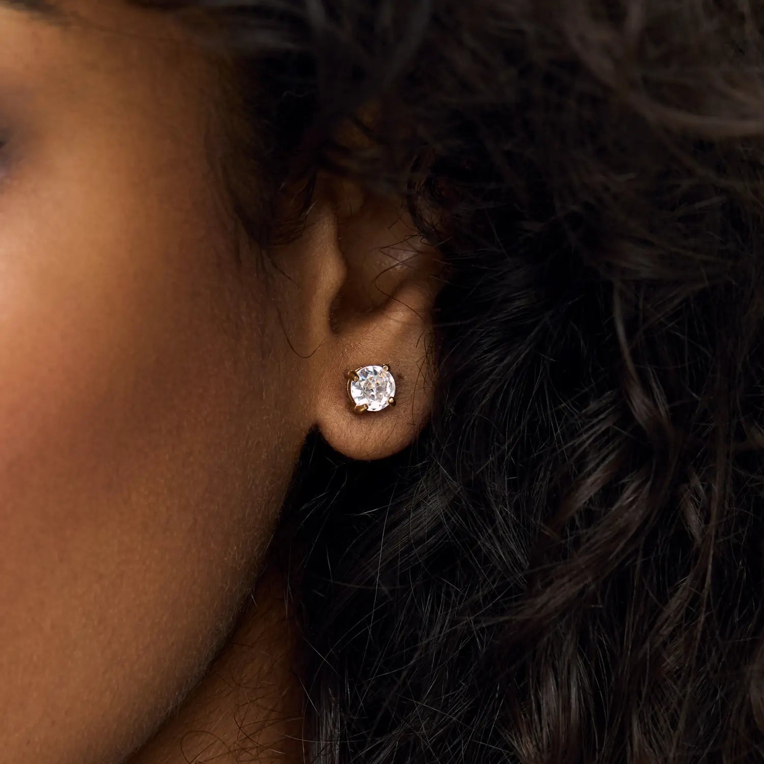 Brincos Solitário Banhados em Ouro 18k