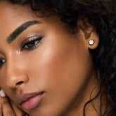 Brincos Solitário Banhados em Ouro 18k