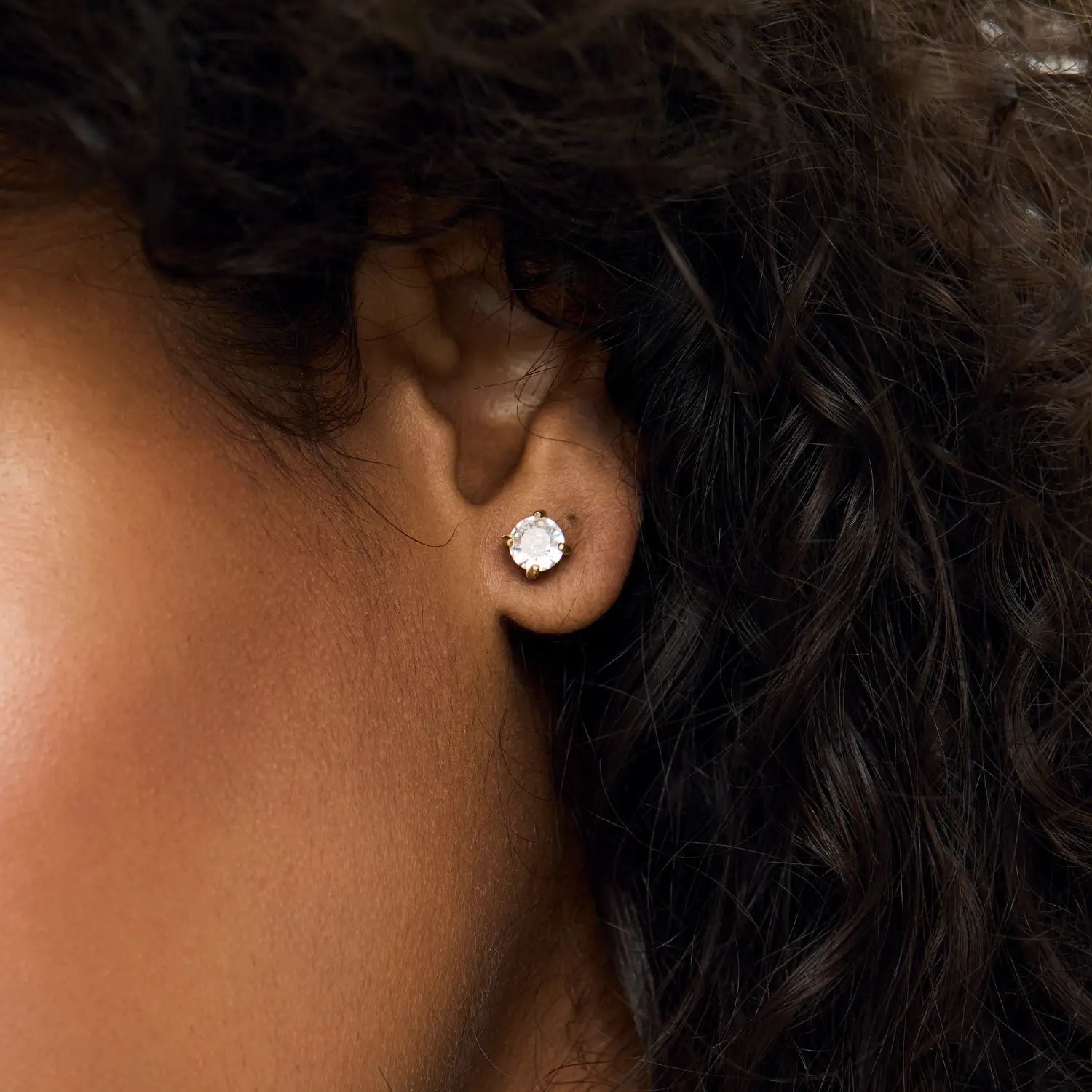 Brincos Solitário Banhados em Ouro 18k