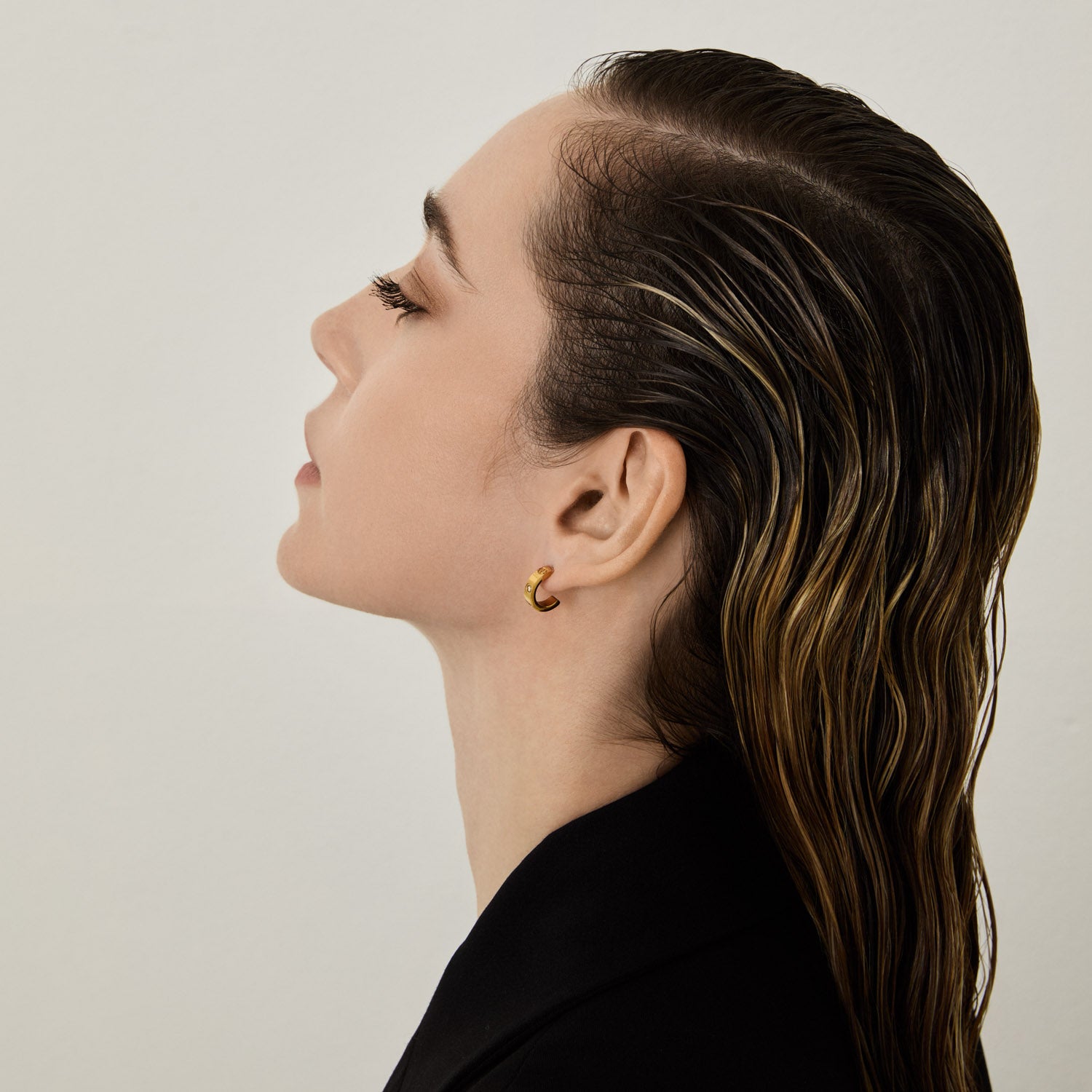 Brincos de Argola Pedras de Glamour Banhado em Ouro 18k