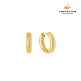 Brincos de Argola Slim 8MM Banhados em Ouro 18k