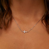 Colar Cruz Banhado em Prata