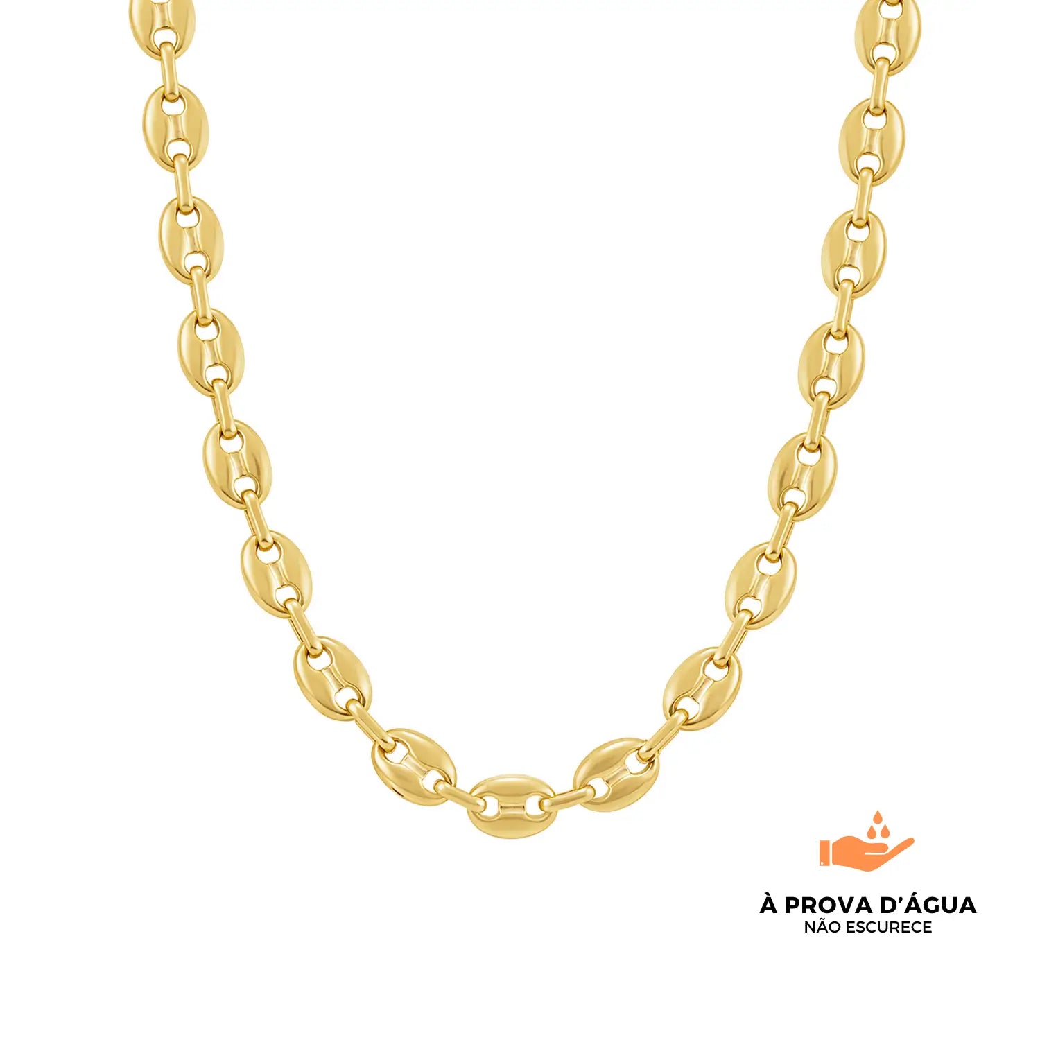 Colar Elos Modernos Banhado em Ouro 18k