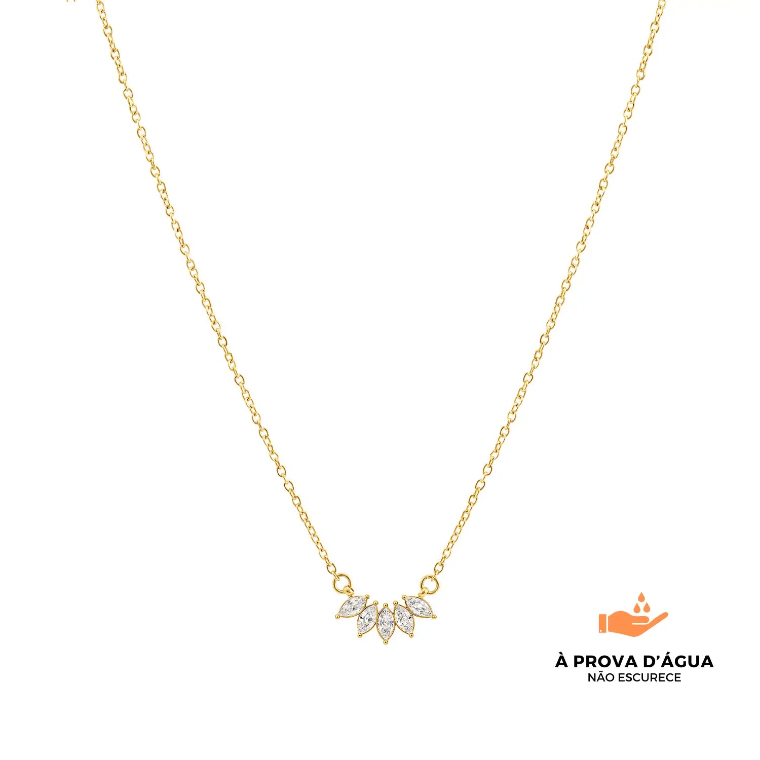 Colar Pétalas de Luz Banhado em Ouro 18k