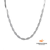 Colar Slim Entrelaçado Banhado em Prata