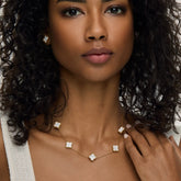 Colar de Trevo Branco Banhado em Ouro 18k