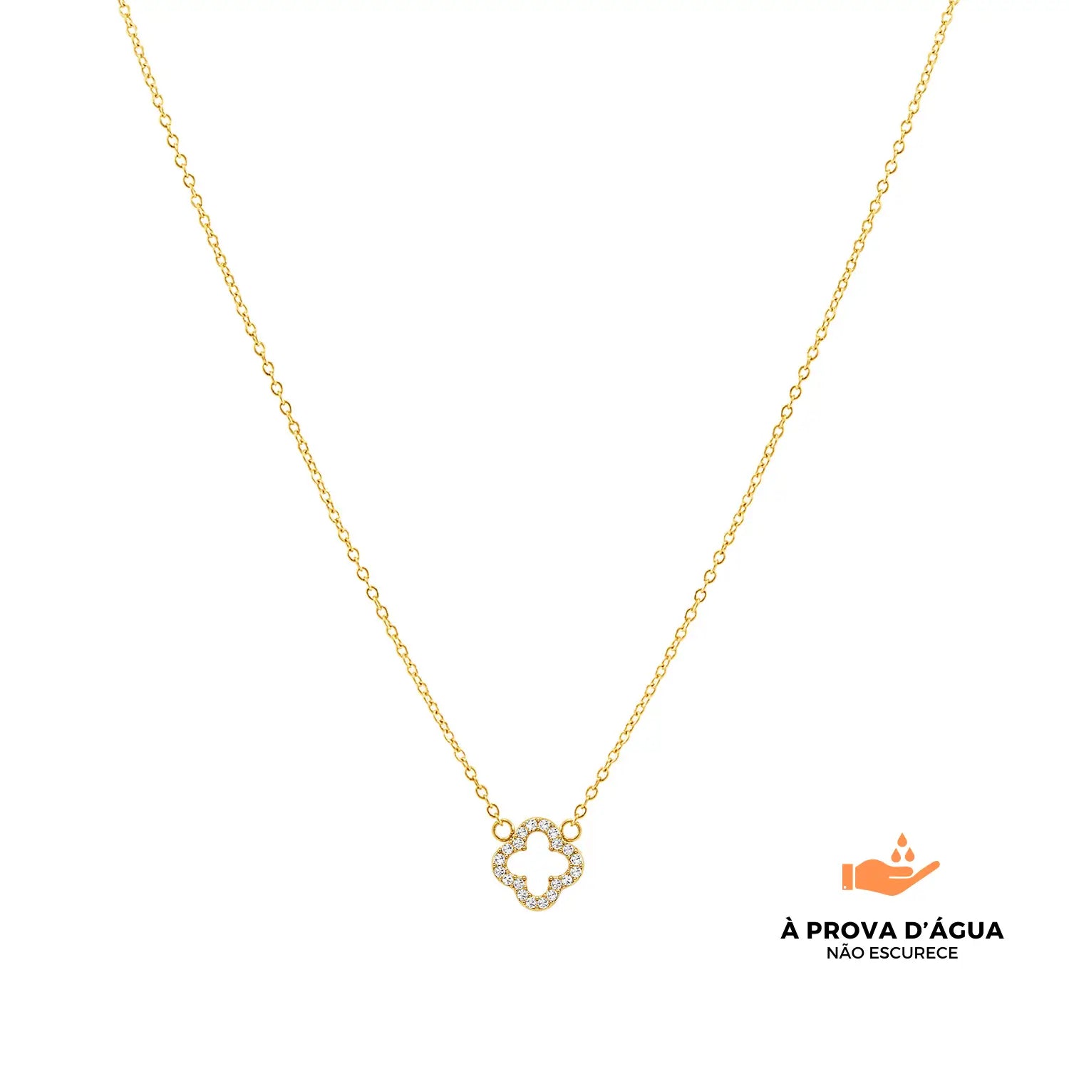 Colar Trevo Glow Banhado em Ouro 18k