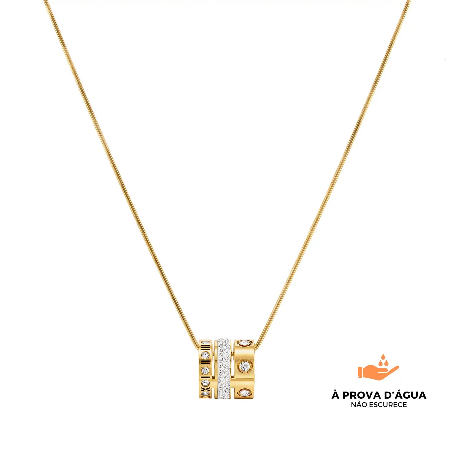 Colar Triplo Glamour Banhado em Ouro 18k