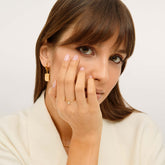 Anel Solitário Minimalista Regulável Banhado em Ouro 18k