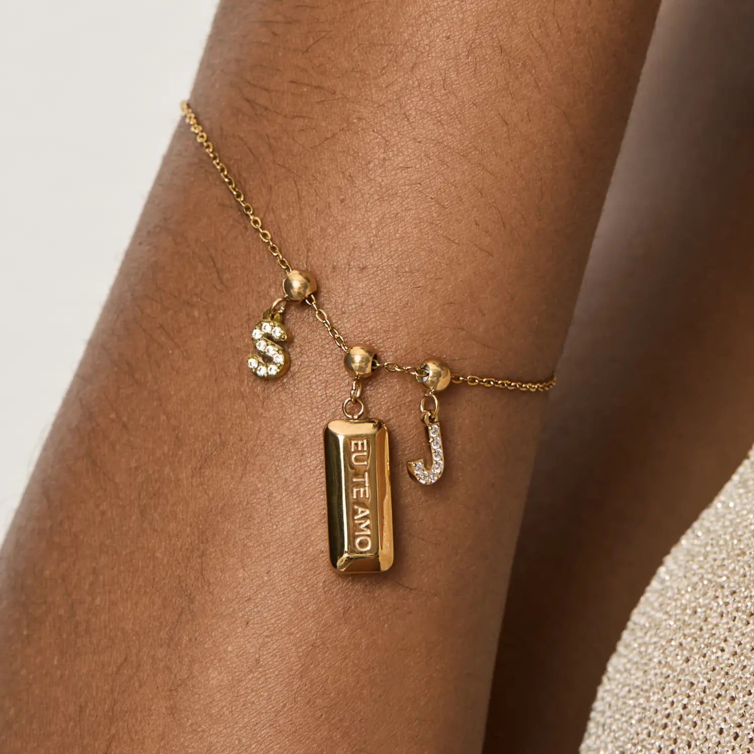 Pingente Eu Te Amo Banhado em Ouro 18k