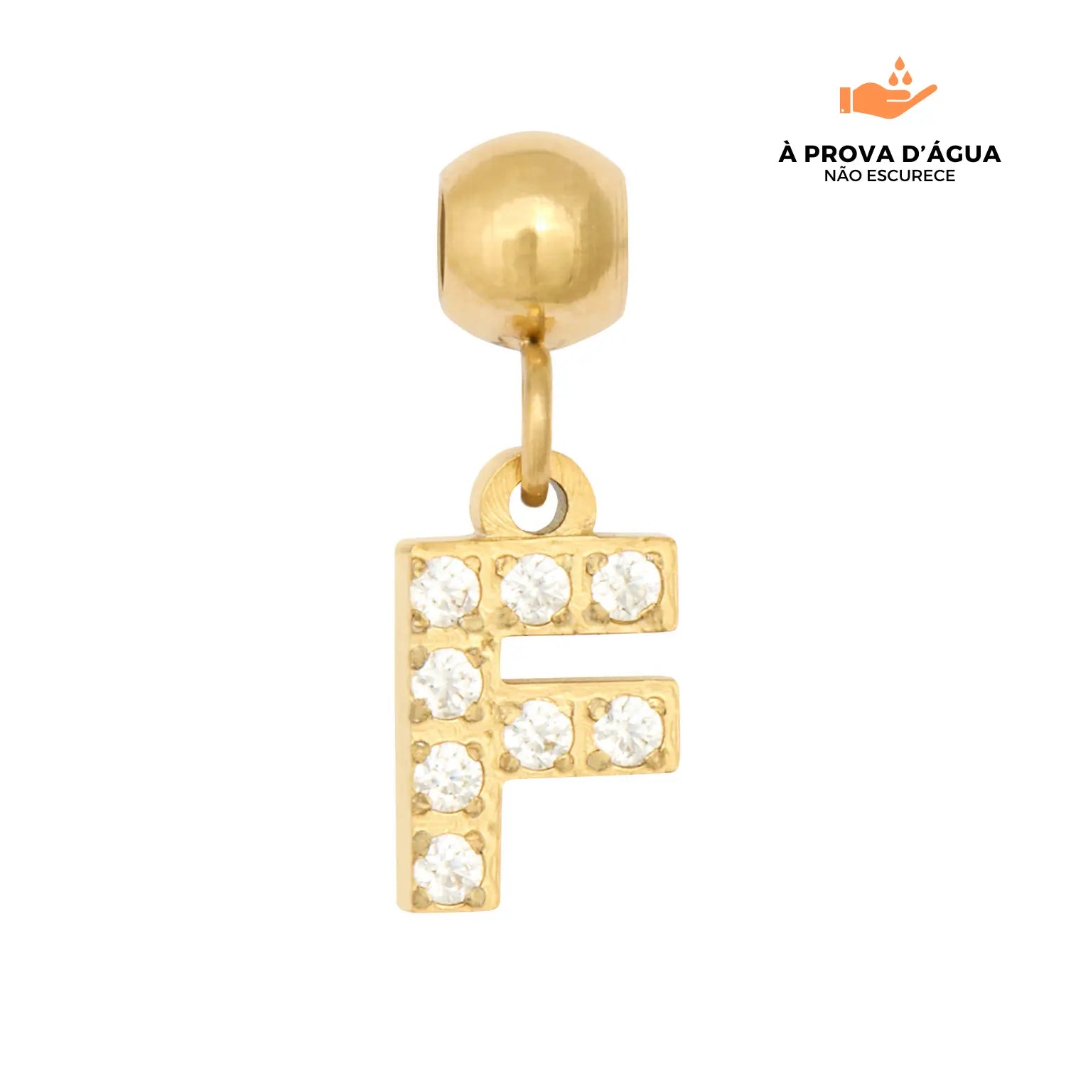 Pingente Inicial F Banhado em Ouro 18k