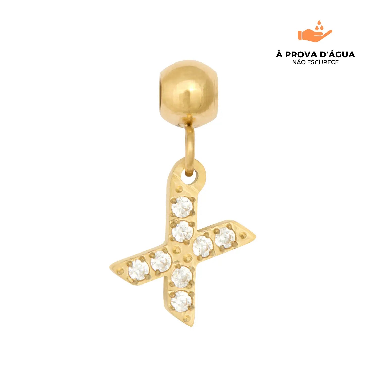 Pingente Inicial X Banhado em Ouro 18k