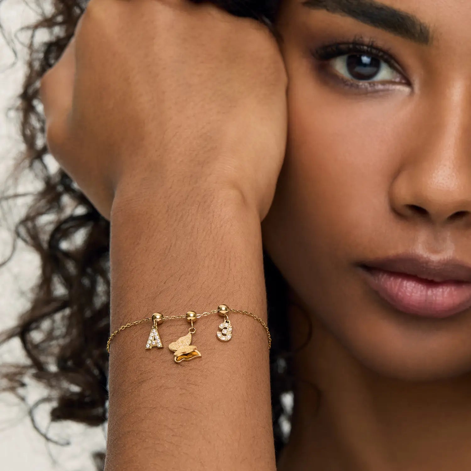 Pingente Número 3 Banhado em Ouro 18k