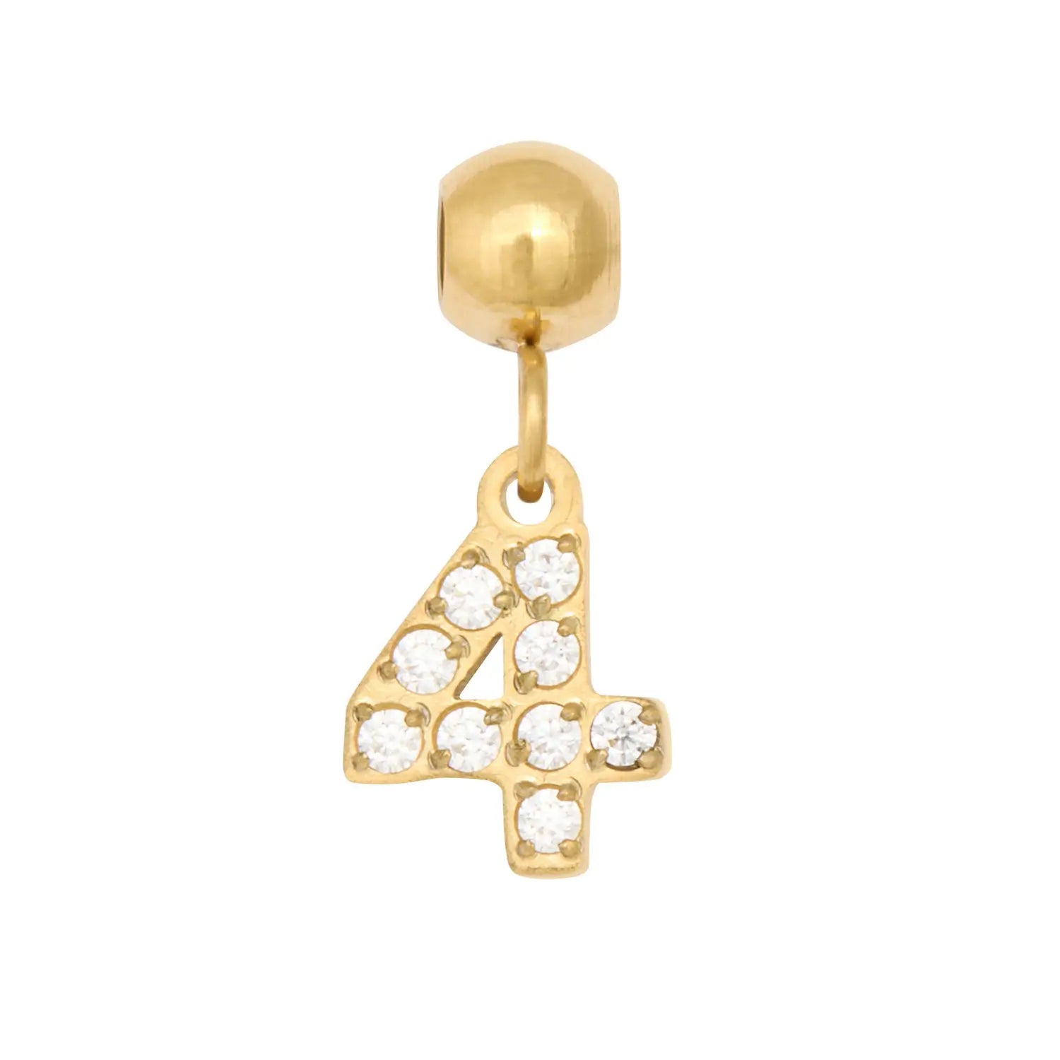 Pingente Número 4 Banhado em Ouro 18k