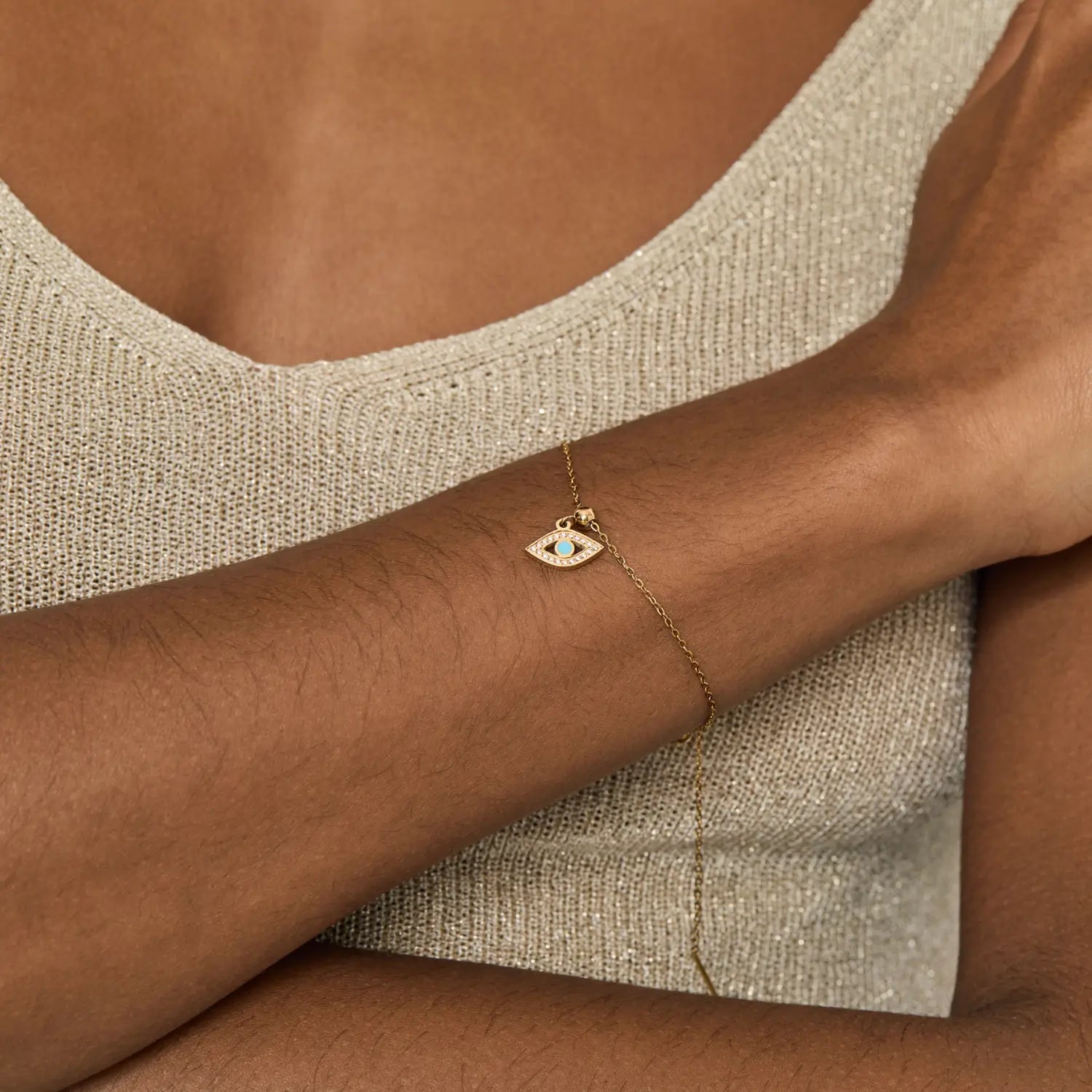 Pingente Olho Grego Banhado em Ouro 18k