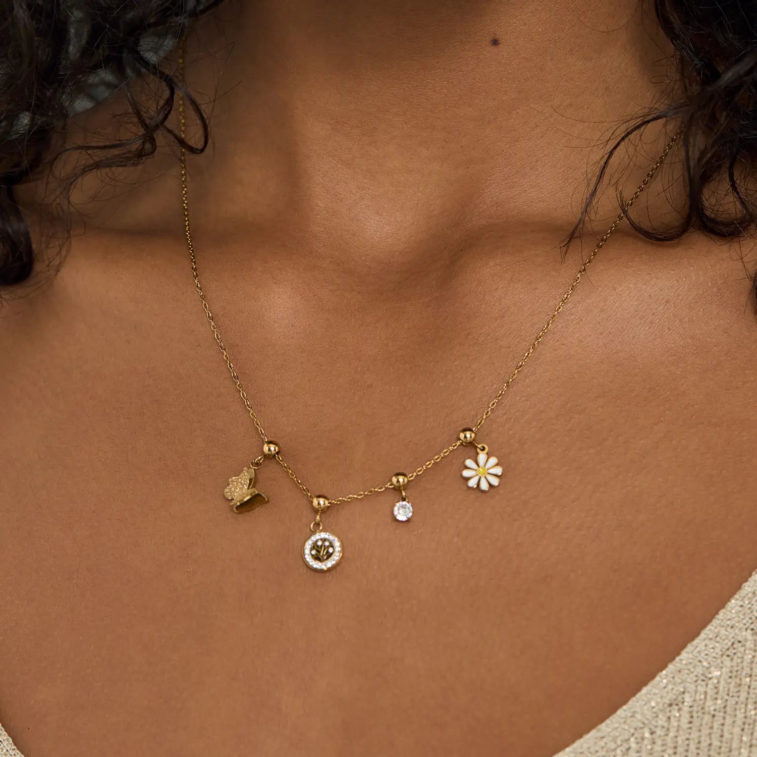 Pingente Ponto de Luz Banhado em Ouro 18k