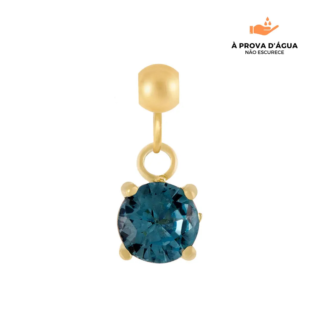 Pingente Ponto de Luz Turquesa Banhado em Ouro 18k