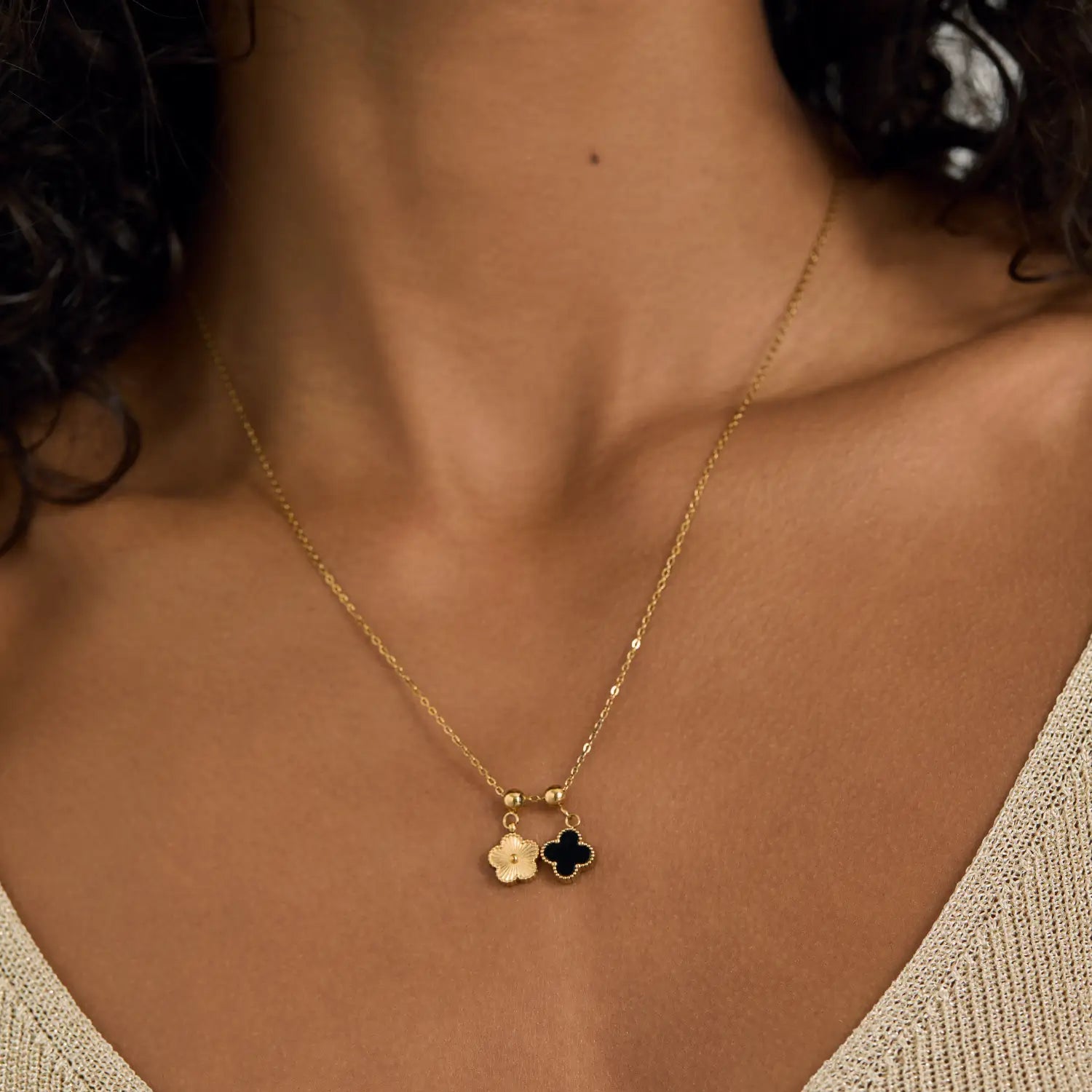 Pingente Trevo Dourado Banhado em Ouro 18k