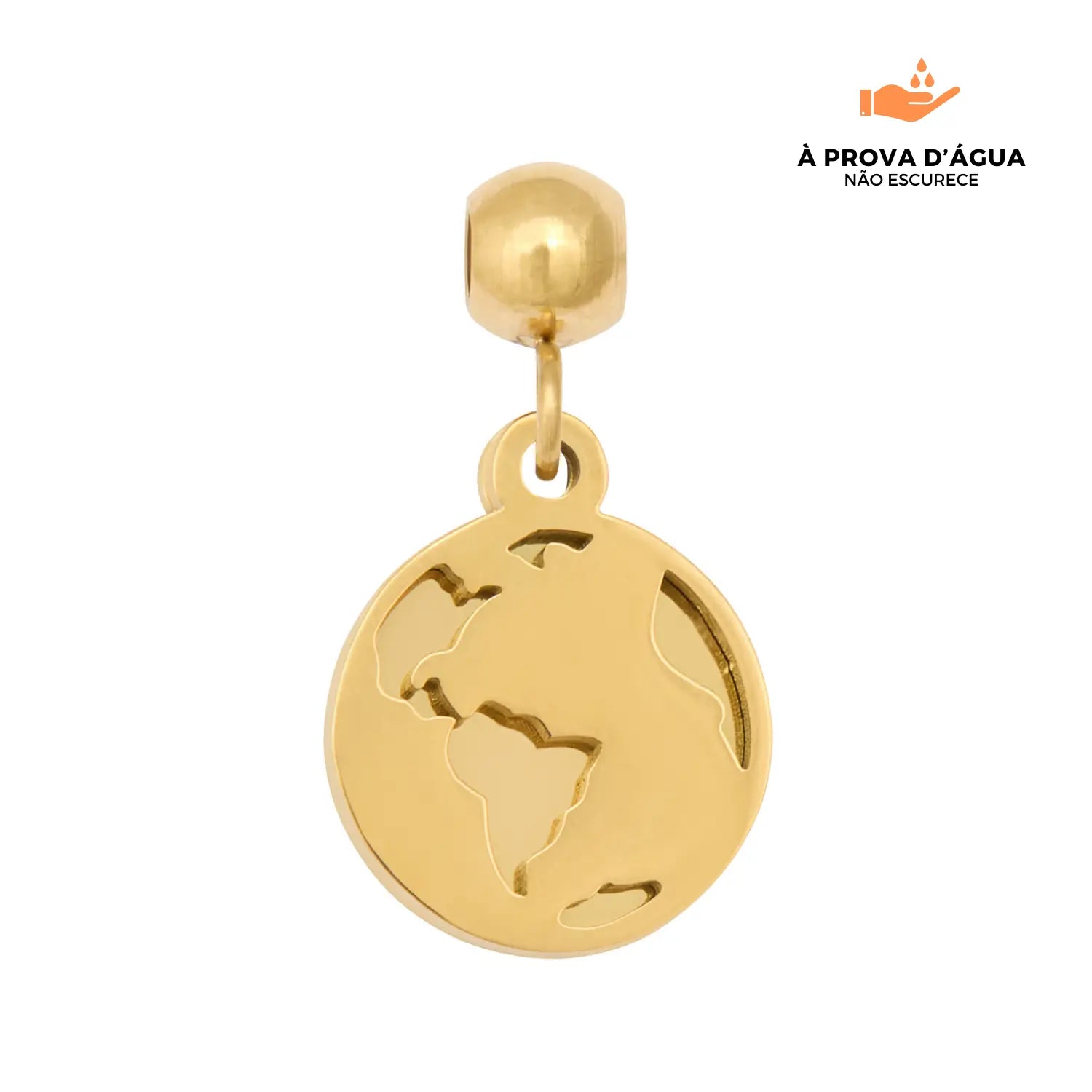 Pingente Volta ao Mundo Banhado em Ouro 18k