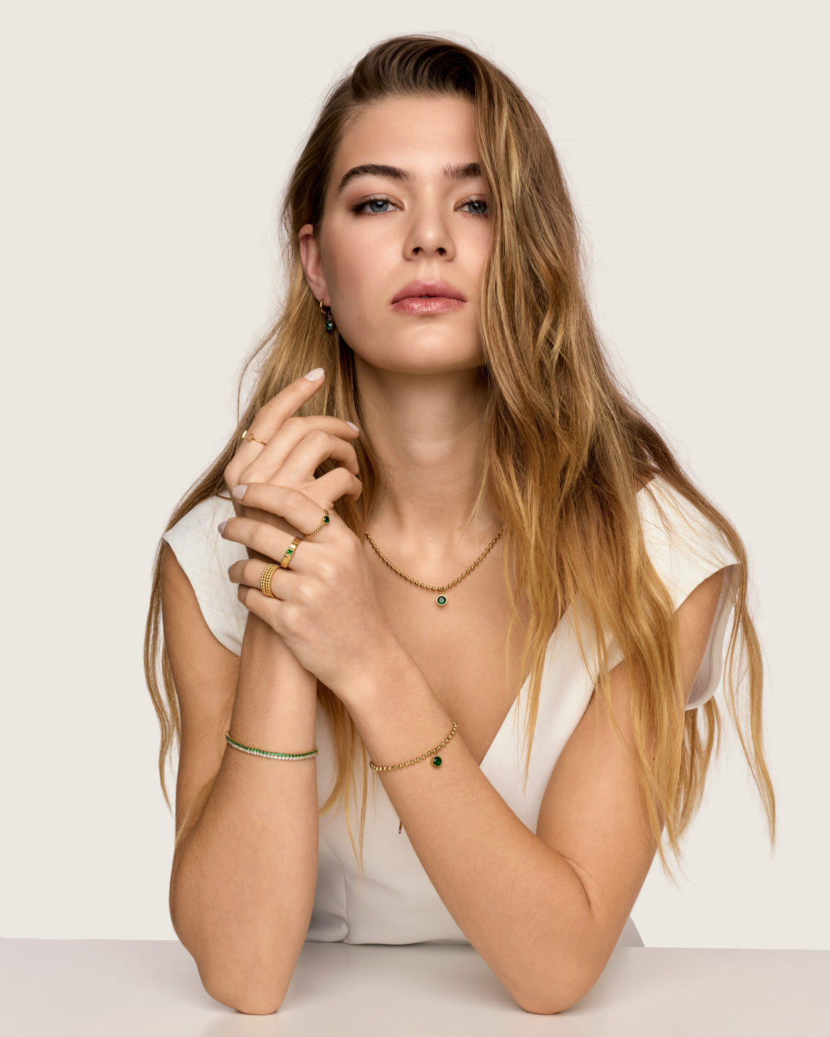 Pulseira Ponto Esmera Banhada em Ouro 18k