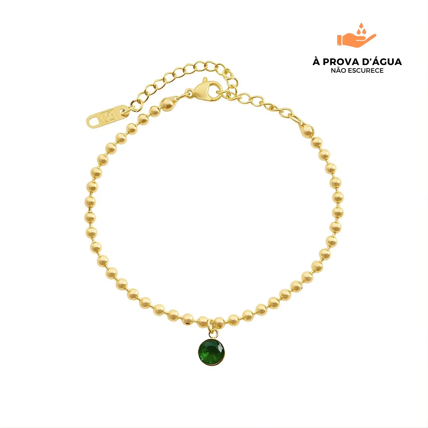 Pulseira Ponto Esmera Banhada em Ouro 18k