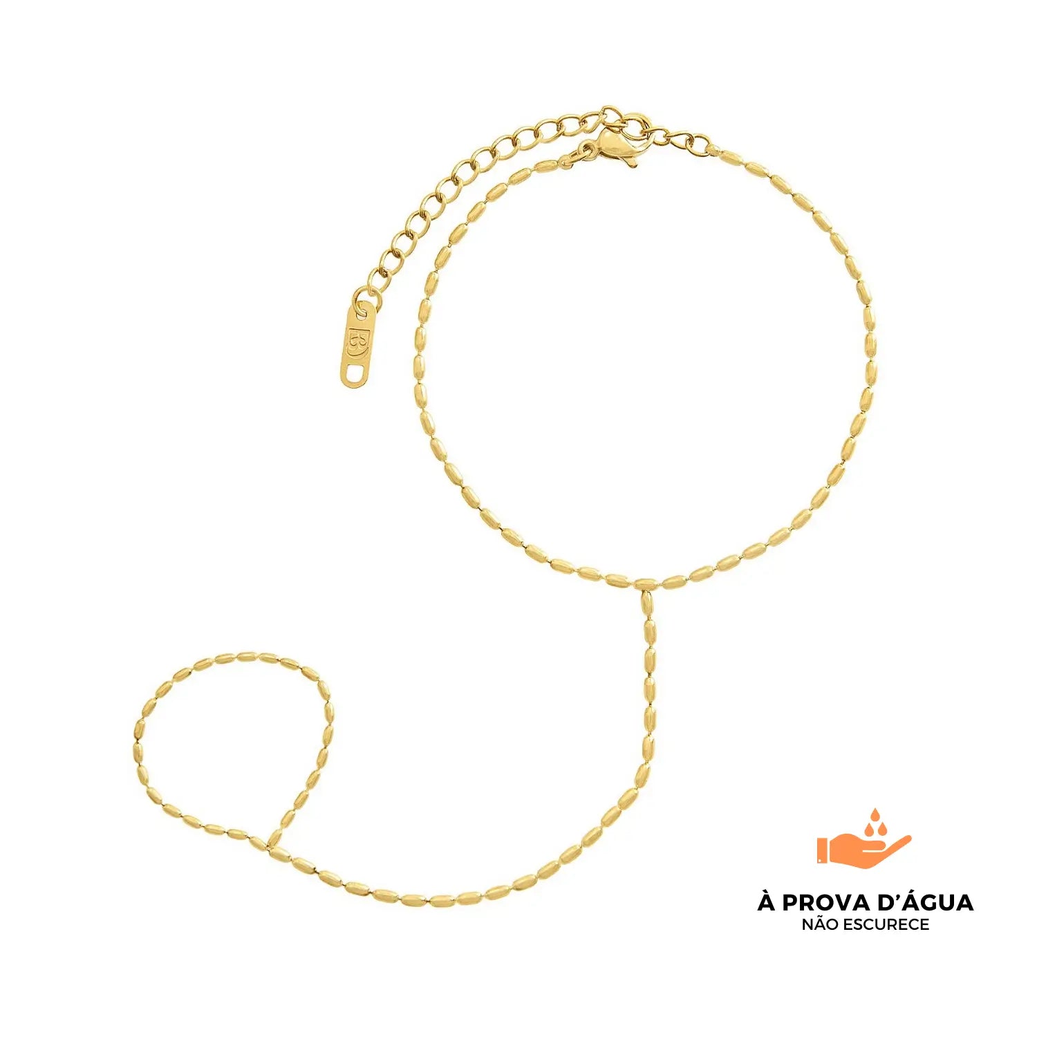 Pulseira de Mao Pontos Banhada em Ouro 18k