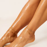 Tornozeleira Dois Pontos Banhado em Ouro 18k