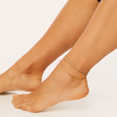 Tornozeleira Dois Pontos Banhado em Ouro 18k