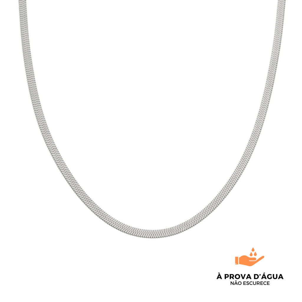 Colar de Corrente Slim Banhado em Prata