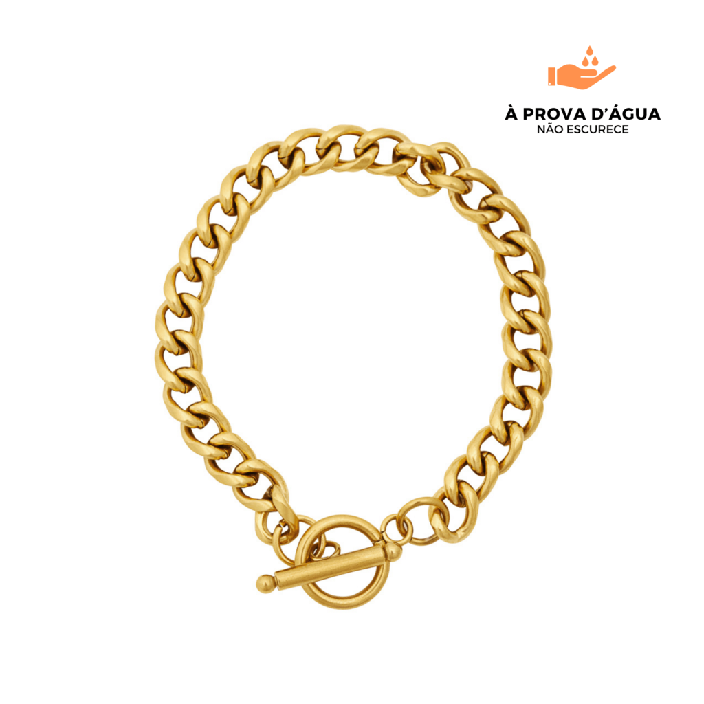 Pulseira de Corrente Kaele Banhada em Ouro 18k