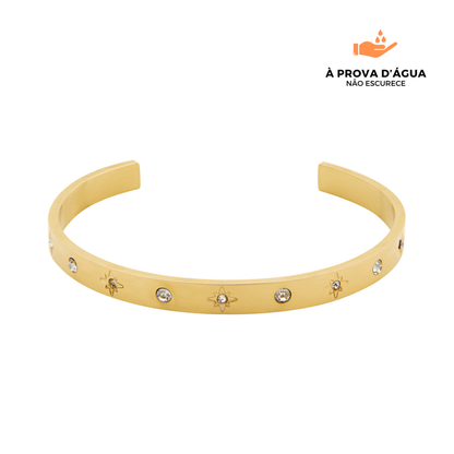 Bracelete Aristela Regulável Banhado em Ouro 18k