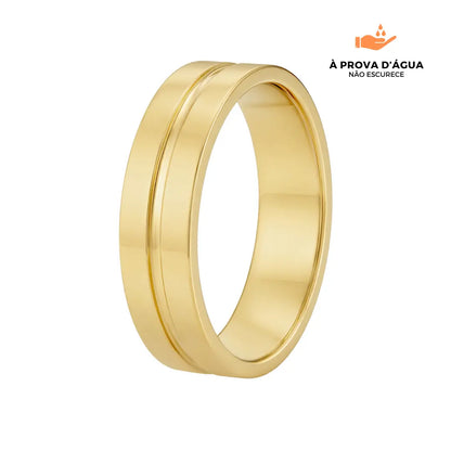 Aliança Unique Slim Banhada em Ouro 18k