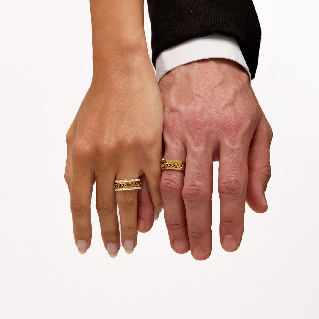 Par de Alianças Elos Glamour Banhado em Ouro 18k