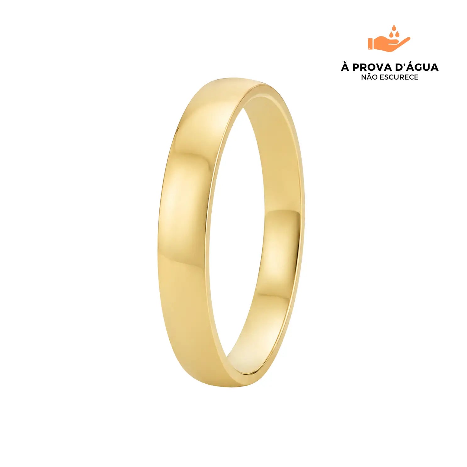 Aliança Clássica 4MM Banhada em Ouro 18k