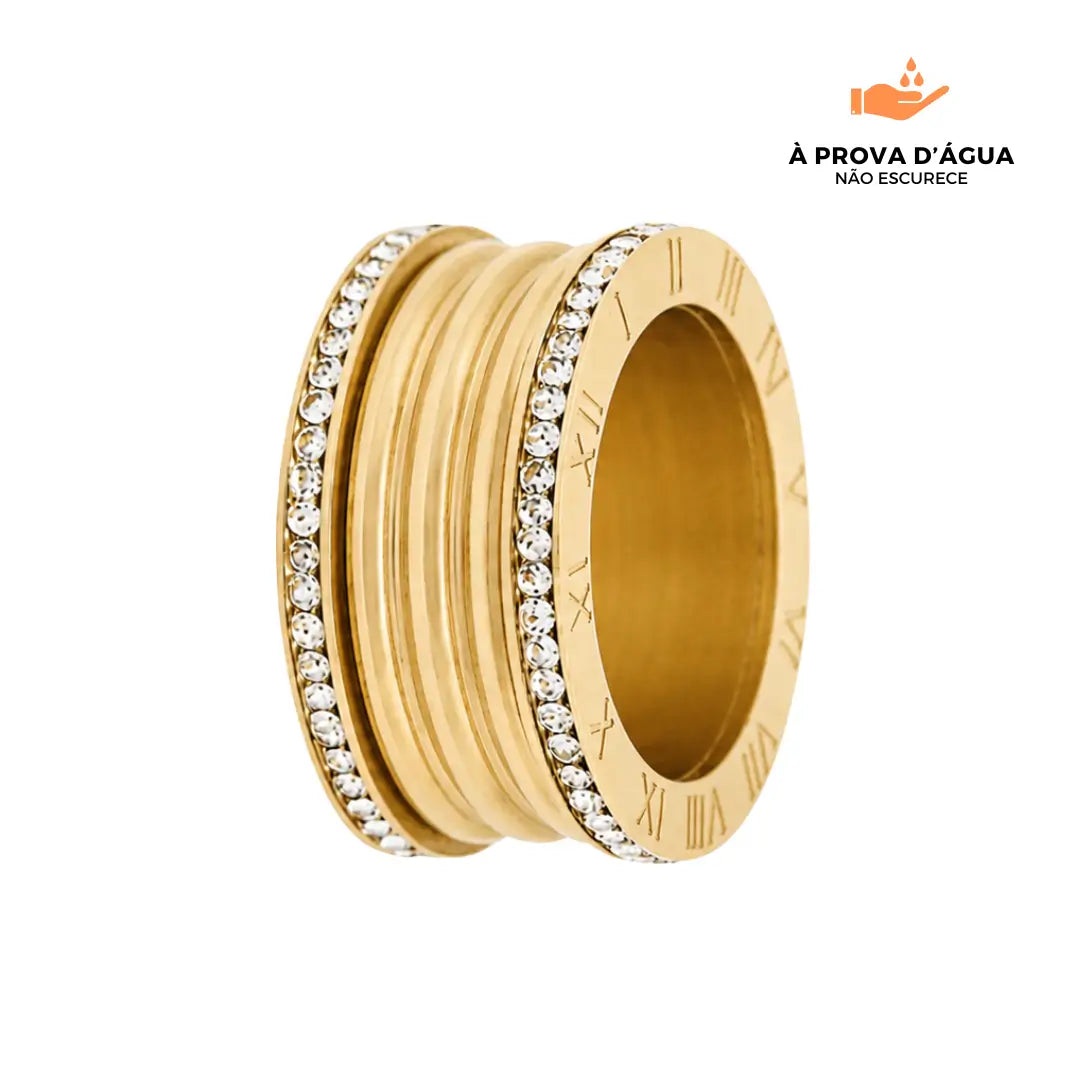 Anel Pedra Luca Banhado em Ouro 18k