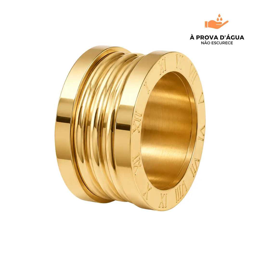 Anel Pedra Luca Slim Banhado em Ouro 18k