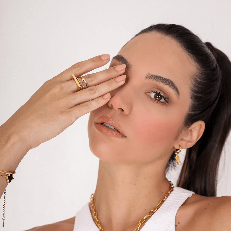 Anel Vera Banhado em Ouro 18k