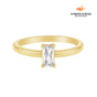 Anel Solitário Cristal Banhado em Ouro 18k