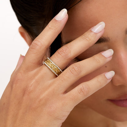 Anel Maquenze Banhada em Ouro 18k