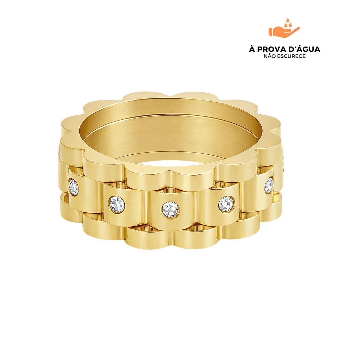 Anel Milano Banhado em Ouro 18k