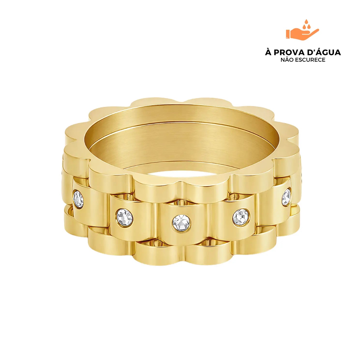 Anel Milano Banhado em Ouro 18k