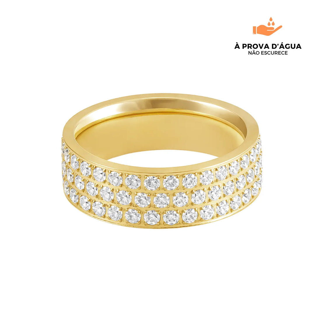 Anel Mônaco Banhado em Ouro 18k