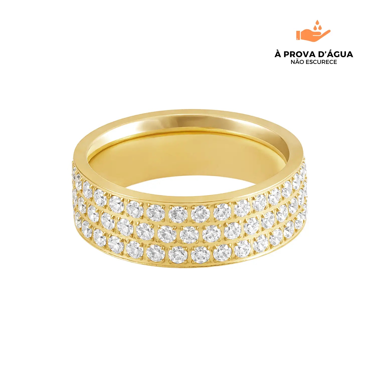 Anel Mônaco Banhado em Ouro 18k