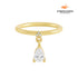 Anel Pendente Gota Banhada em Ouro 18k