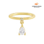 Anel Pendente Gota Banhado em Ouro 18k
