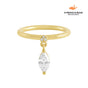 Anel Pendente Ovalado Banhado em Ouro 18k