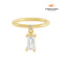 Anel Pendente Retangular Banhada em Ouro 18k