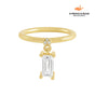 Anel Pendente Retangular Banhado em Ouro 18k